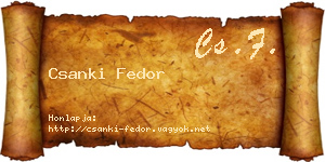 Csanki Fedor névjegykártya